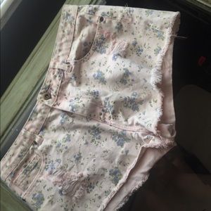 Pink floral forever 21 shorts